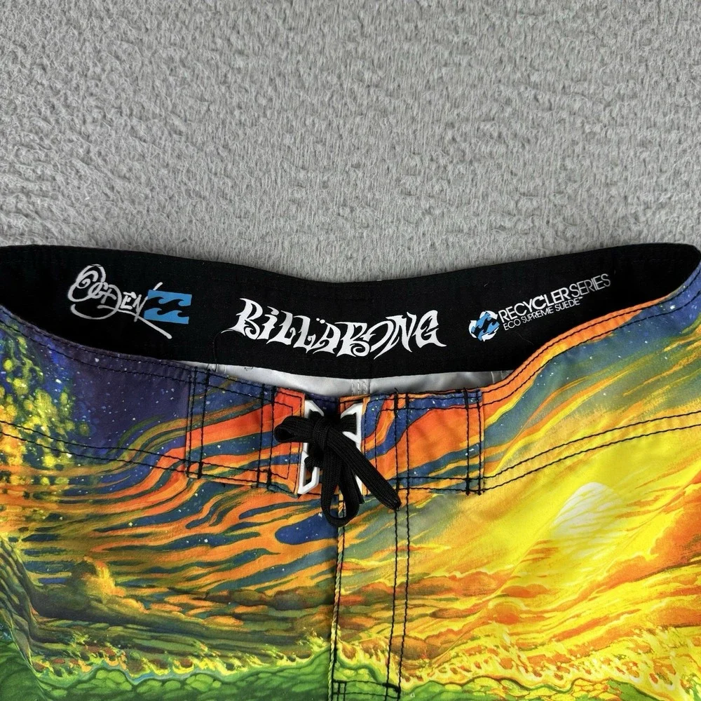 Billabong X Bill Ogden colorful mens board shorts Mens Sz 33 Swim